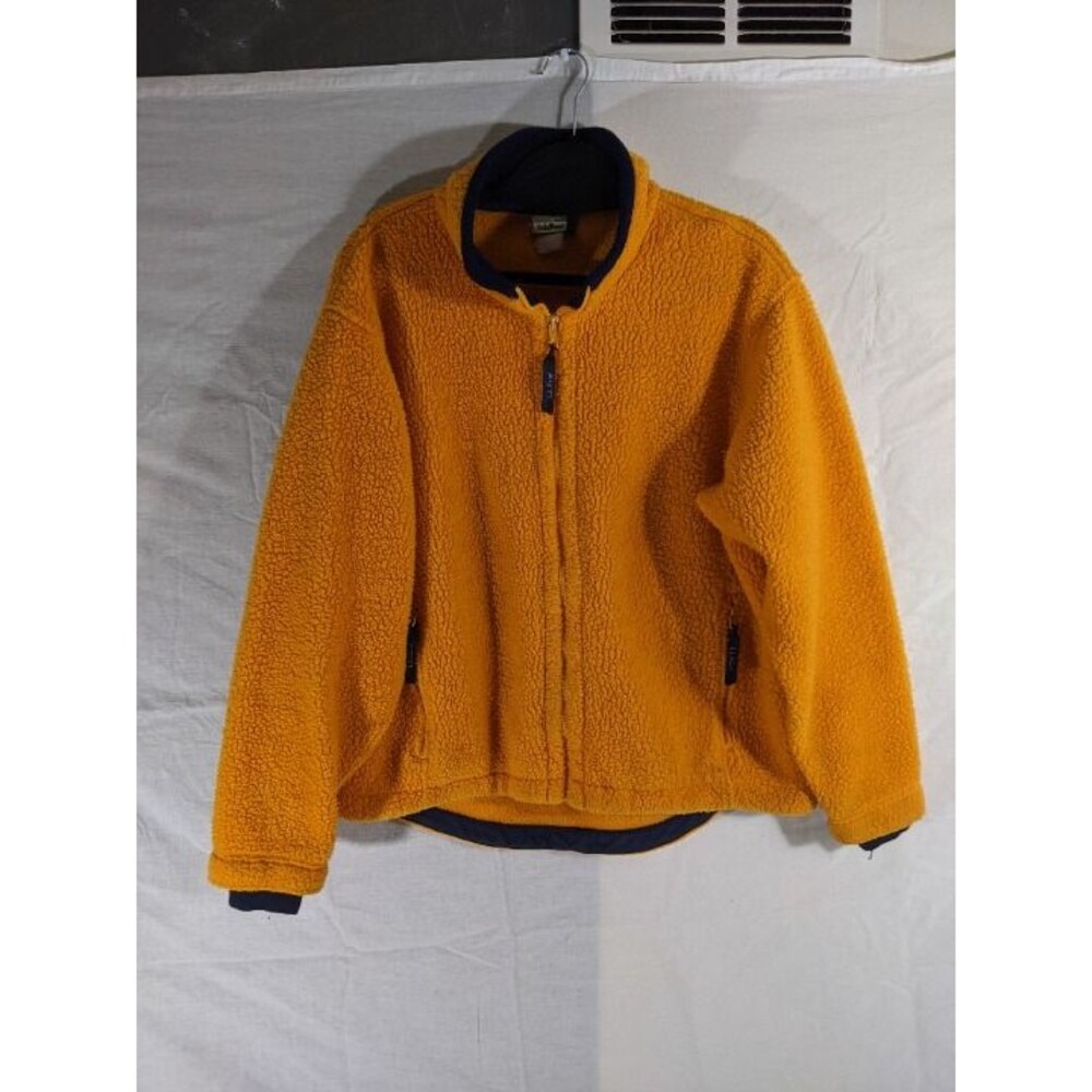 Yellow LL Bean Zip Up Fuzzy Jacket
